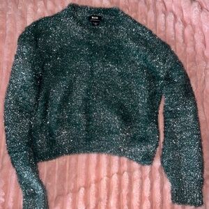 Anthropologie Teal and Silver Sweater in Size XXS